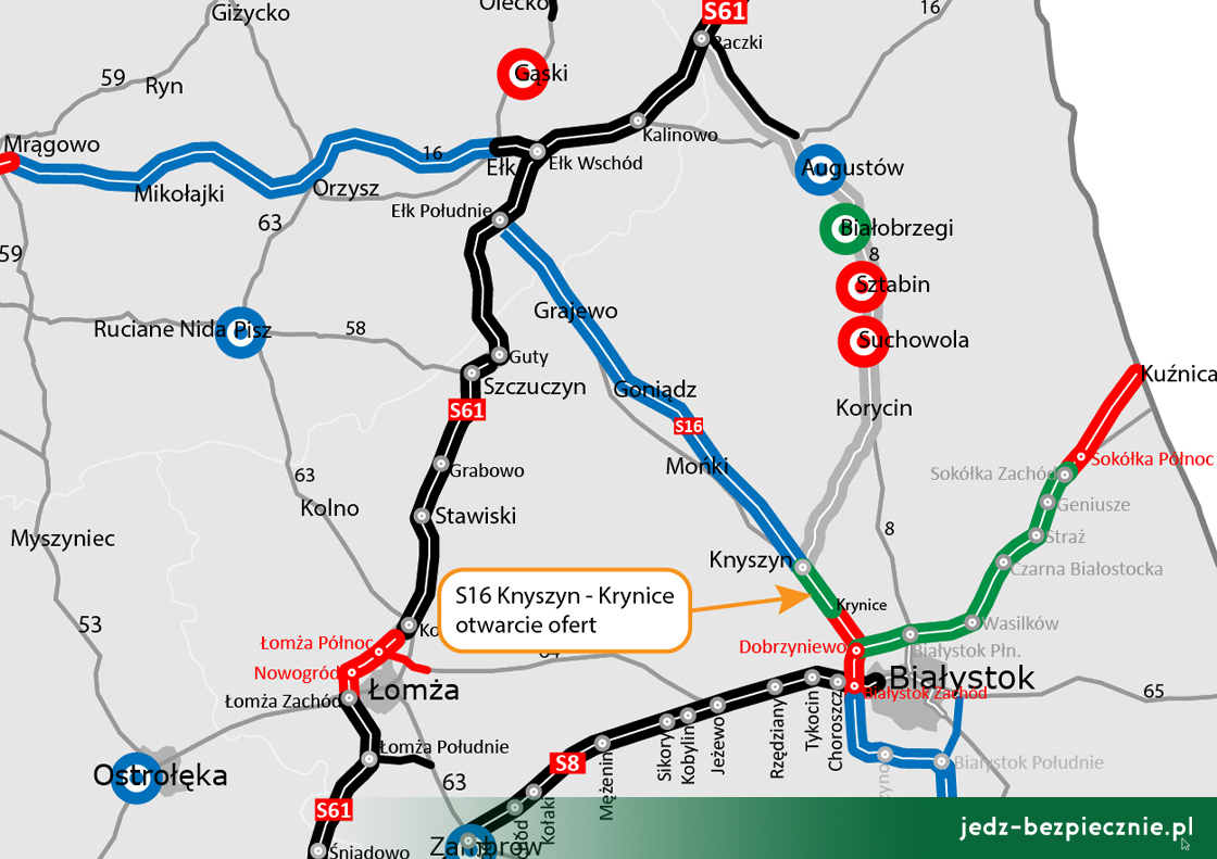 Polskie drogi – oferty na projekt i budowę S16 Knyszyn - Krynice